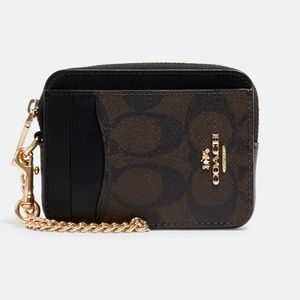 Authentic Coach Mini Zip ID/Card Wallet